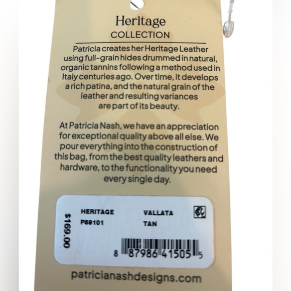 Patricia Nash Heritage Nazaire Top Zip Crossbody Bag - Vallata Tan - NWT - Picture 9 of 14
